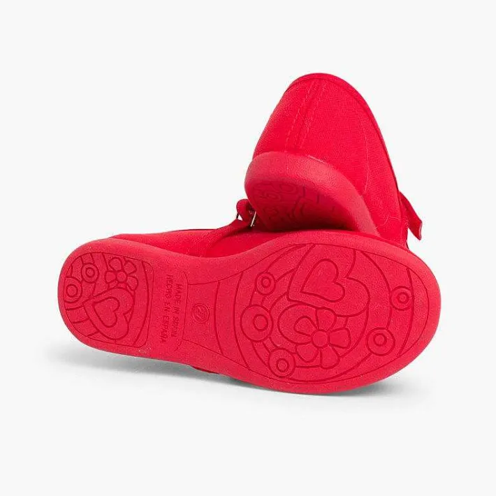 Pisamonas Mary Janes>Girls Riptape Canvas Mary Janes