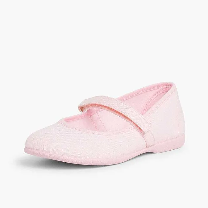 Pisamonas Mary Janes>Girls Riptape Canvas Mary Janes