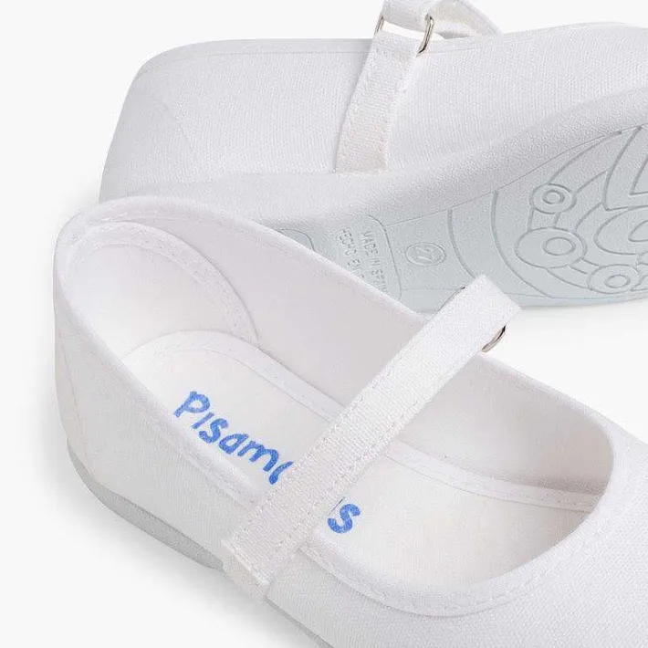Pisamonas Mary Janes>Girls Riptape Canvas Mary Janes