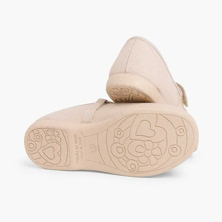 Pisamonas Mary Janes>Girls Riptape Canvas Mary Janes