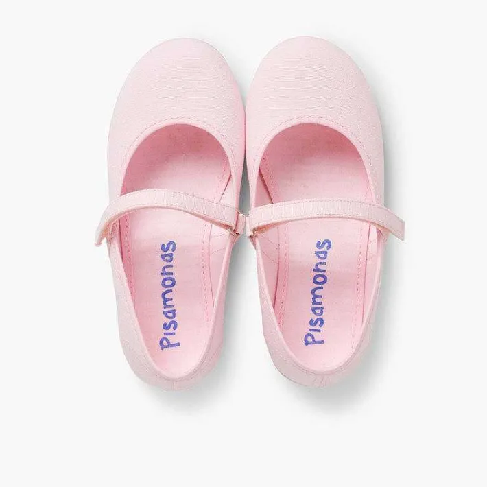 Pisamonas Mary Janes>Girls Riptape Canvas Mary Janes