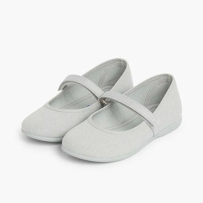 Pisamonas Mary Janes>Girls Riptape Canvas Mary Janes