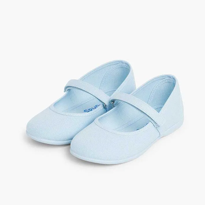 Pisamonas Mary Janes>Girls Riptape Canvas Mary Janes