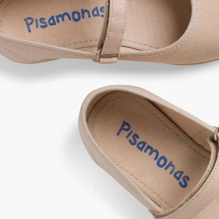 Pisamonas Mary Janes>Girls Riptape Canvas Mary Janes