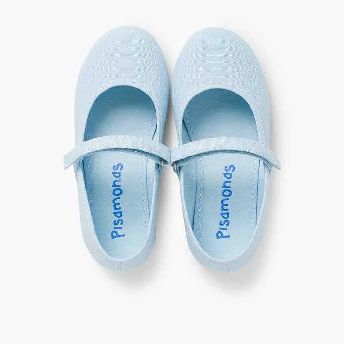 Pisamonas Mary Janes>Girls Riptape Canvas Mary Janes