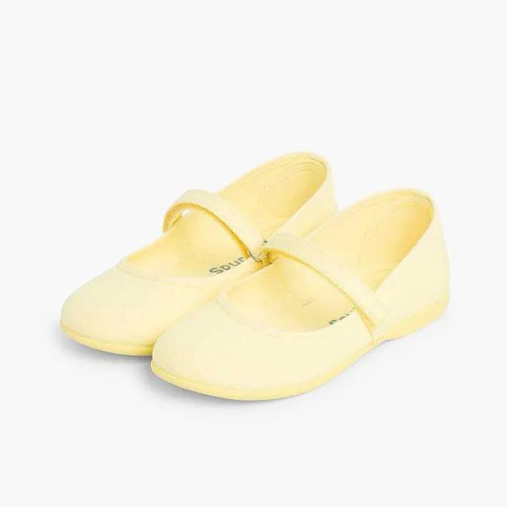 Pisamonas Mary Janes>Girls Riptape Canvas Mary Janes