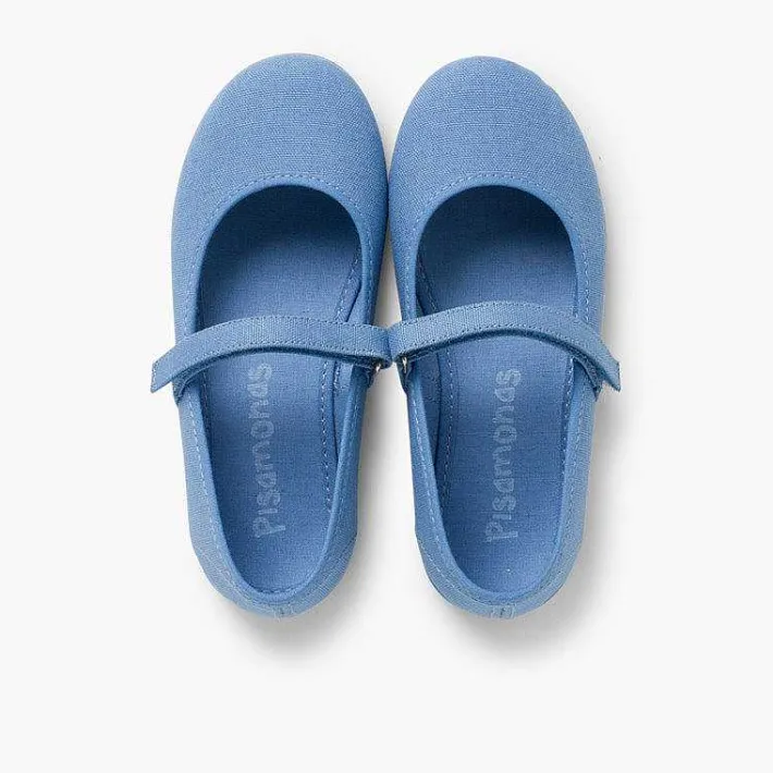 Pisamonas Mary Janes>Girls Riptape Canvas Mary Janes