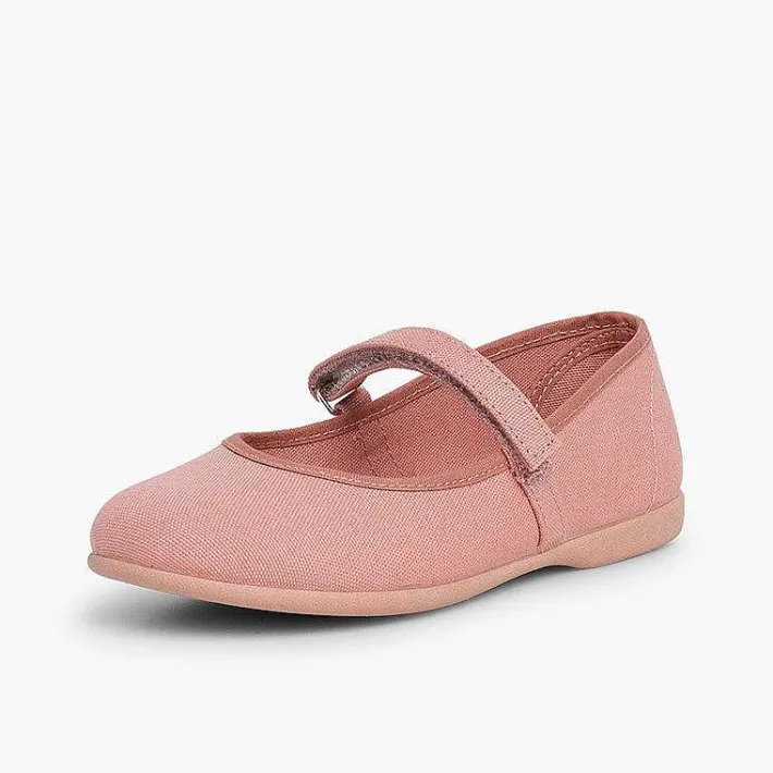 Pisamonas Mary Janes>Girls Riptape Canvas Mary Janes