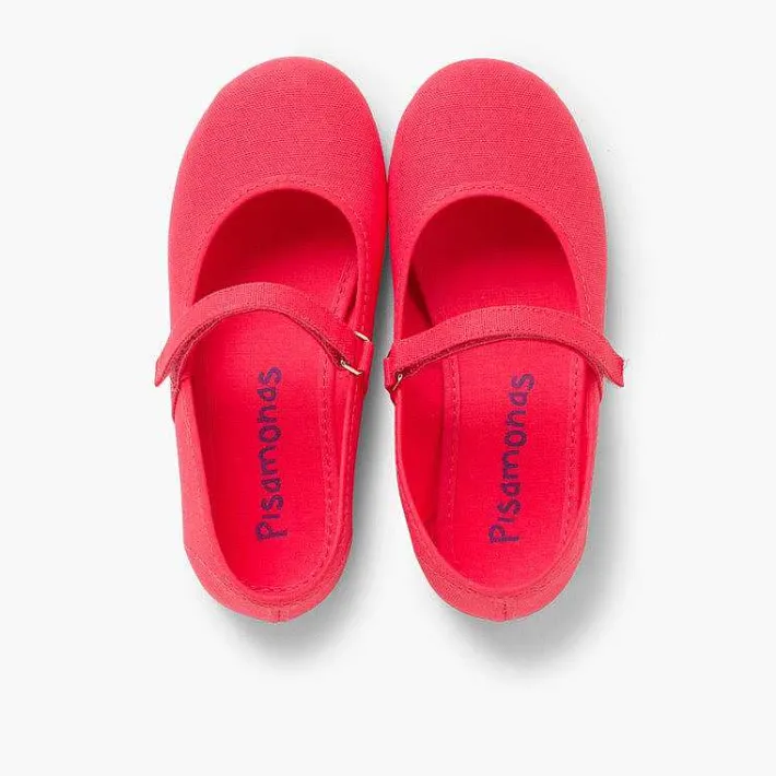 Pisamonas Mary Janes>Girls Riptape Canvas Mary Janes
