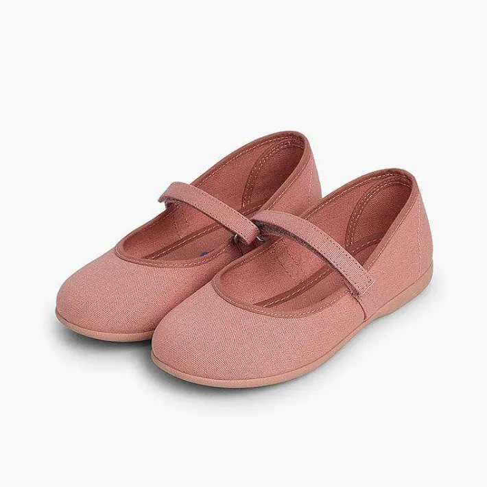 Pisamonas Mary Janes>Girls Riptape Canvas Mary Janes