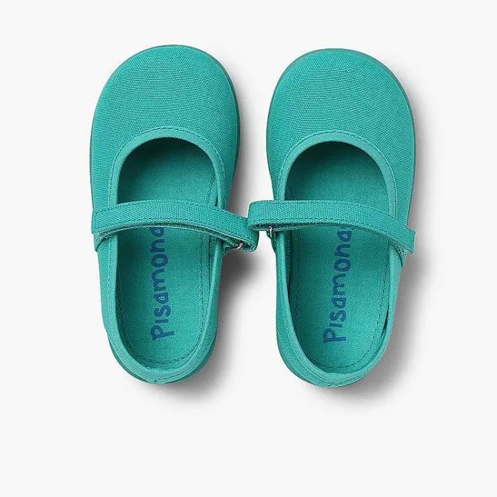 Pisamonas Mary Janes>Girls Riptape Canvas Mary Janes
