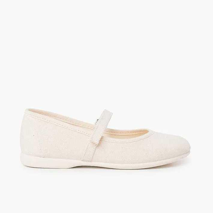 Pisamonas Mary Janes>Girls Riptape Canvas Mary Janes