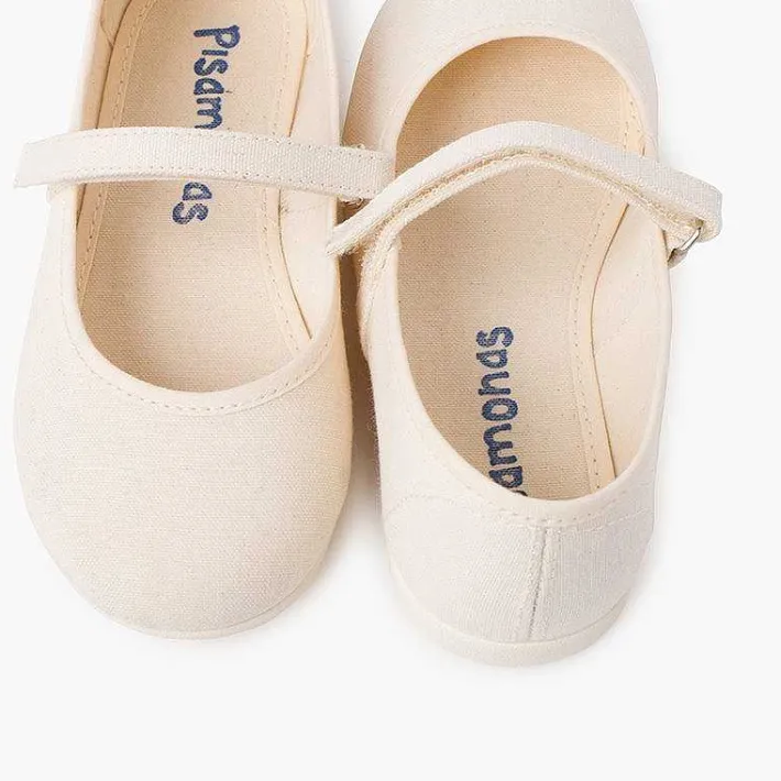 Pisamonas Mary Janes>Girls Riptape Canvas Mary Janes