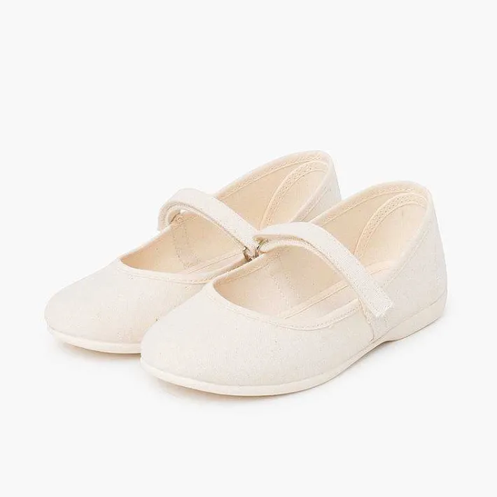 Pisamonas Mary Janes>Girls Riptape Canvas Mary Janes