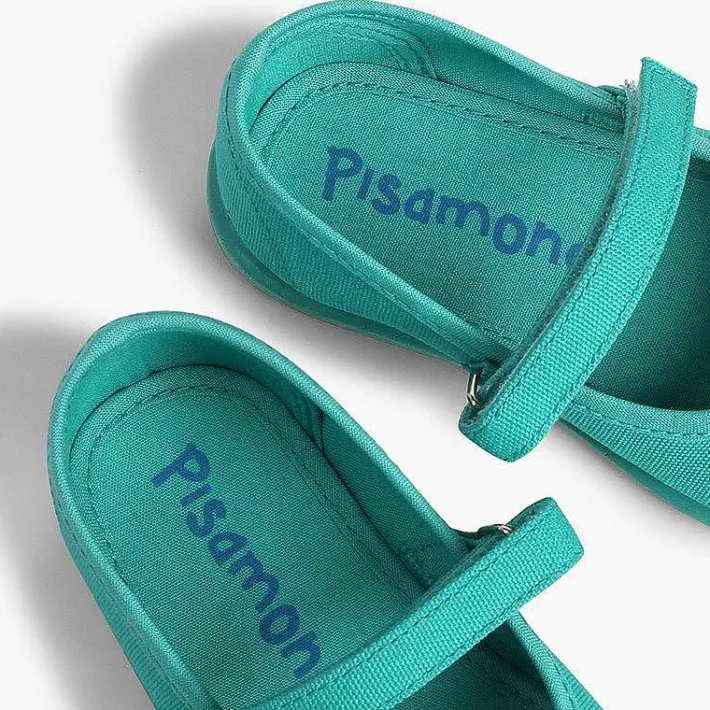 Pisamonas Mary Janes>Girls Riptape Canvas Mary Janes