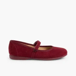Pisamonas Mary Janes>Girls Riptape Faux Suede Mary Janes
