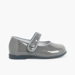 Pisamonas Mary Janes>Girl'S Riptape Patent Mary Janes