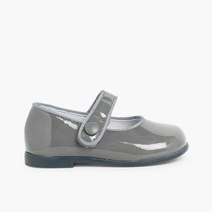 Pisamonas Mary Janes>Girl'S Riptape Patent Mary Janes