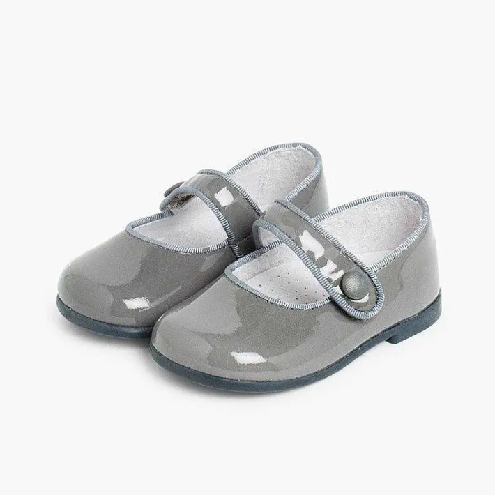 Pisamonas Mary Janes>Girl'S Riptape Patent Mary Janes