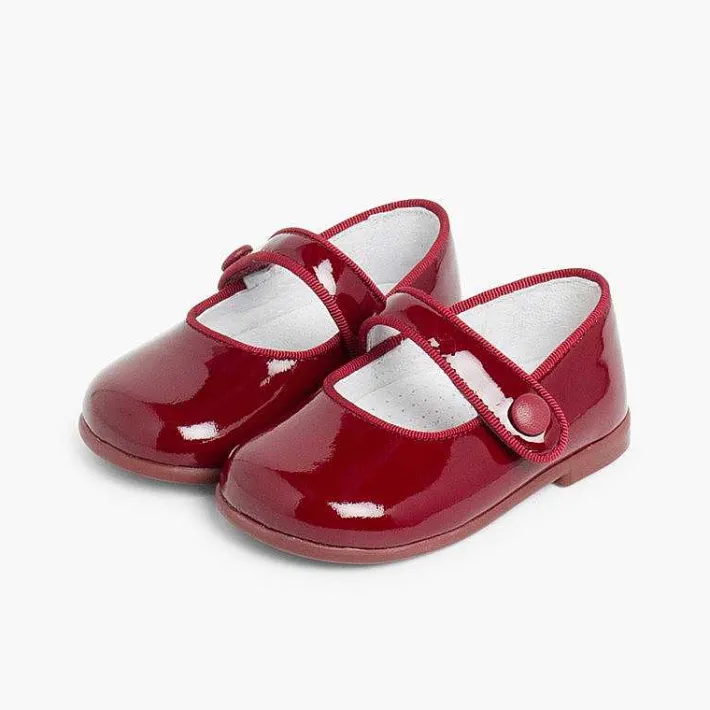Pisamonas Mary Janes>Girl'S Riptape Patent Mary Janes