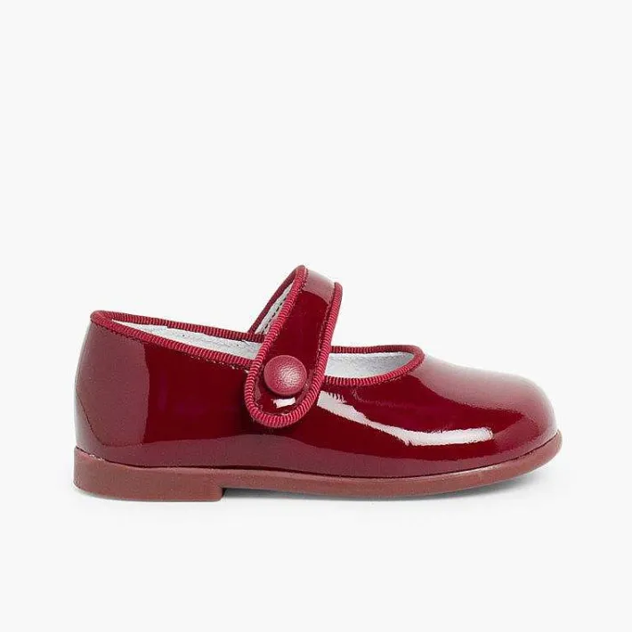 Pisamonas Mary Janes>Girl'S Riptape Patent Mary Janes