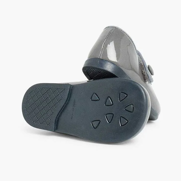 Pisamonas Mary Janes>Girl'S Riptape Patent Mary Janes
