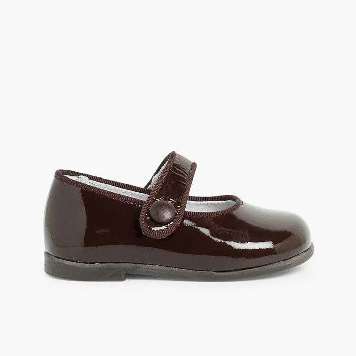 Pisamonas Mary Janes>Girl'S Riptape Patent Mary Janes