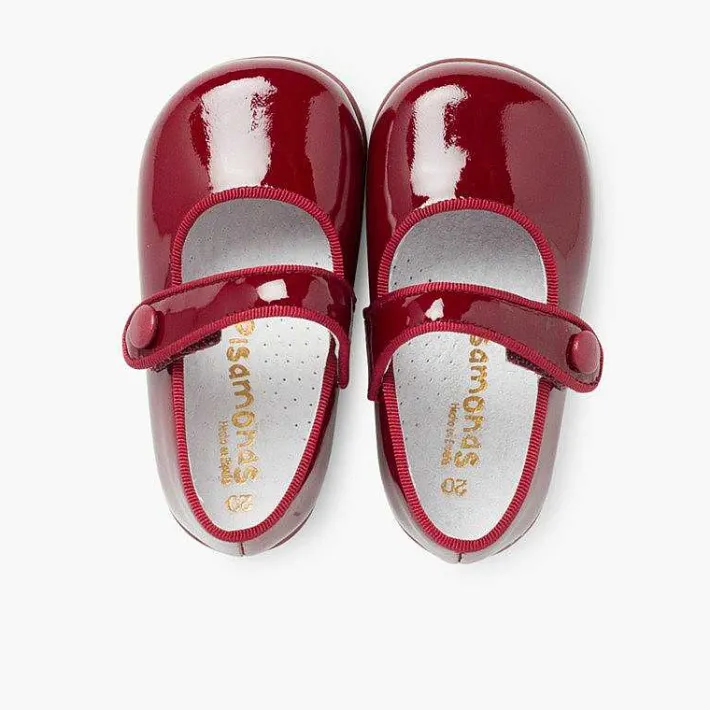 Pisamonas Mary Janes>Girl'S Riptape Patent Mary Janes