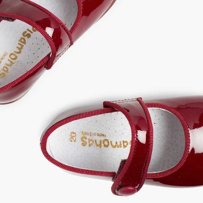 Pisamonas Mary Janes>Girl'S Riptape Patent Mary Janes