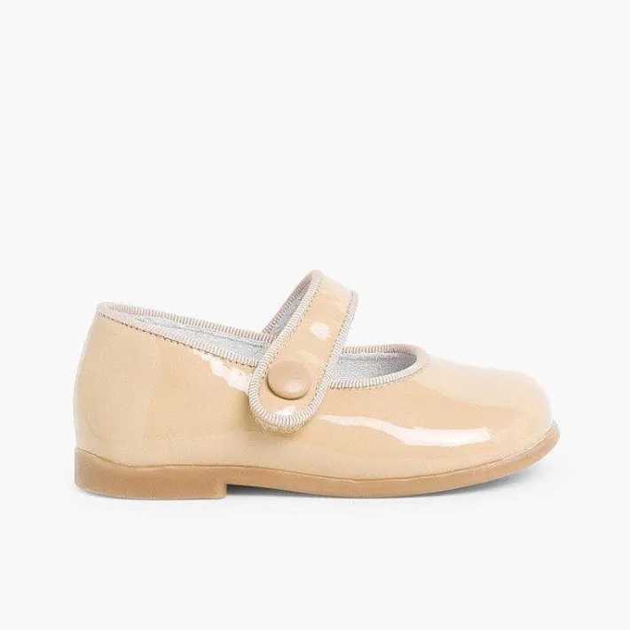 Pisamonas Mary Janes>Girl'S Riptape Patent Mary Janes