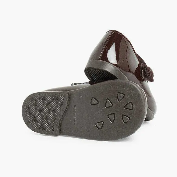 Pisamonas Mary Janes>Girl'S Riptape Patent Mary Janes