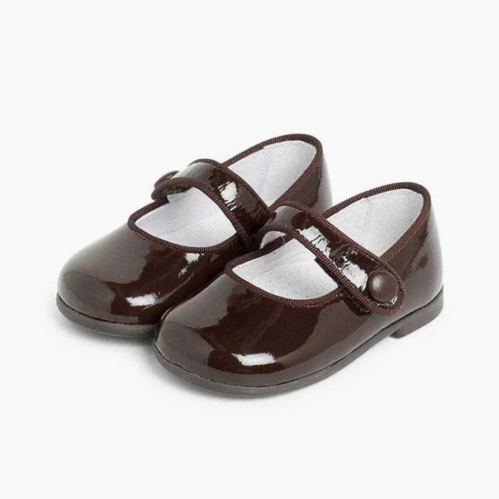 Pisamonas Mary Janes>Girl'S Riptape Patent Mary Janes