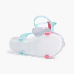 Pisamonas Jelly Sandals And Beachwear>Girls Rubber Sandals Tricia Love Colour Fuchsia And Aquamarine