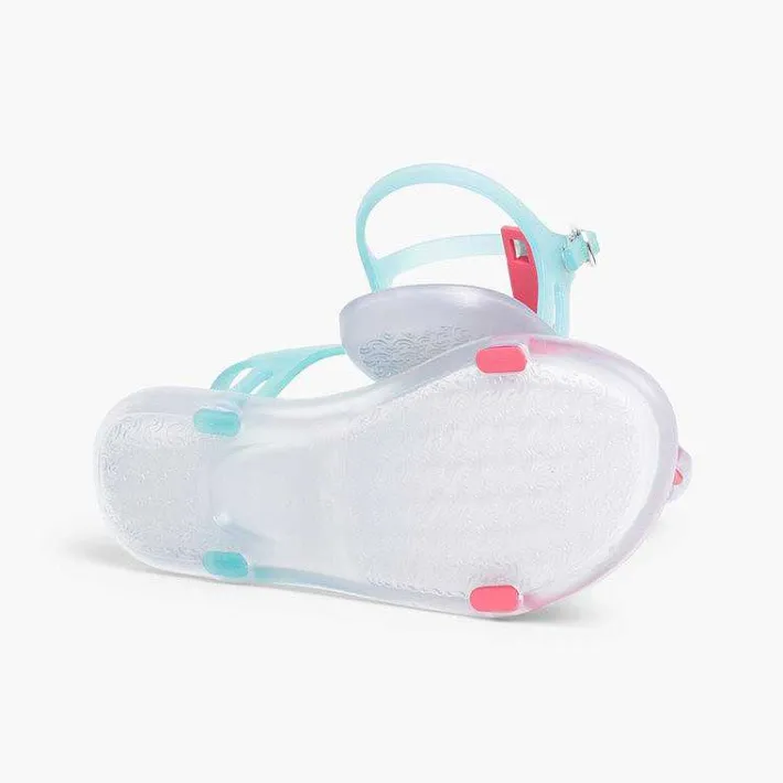 Pisamonas Jelly Sandals And Beachwear>Girls Rubber Sandals Tricia Love Colour Fuchsia And Aquamarine