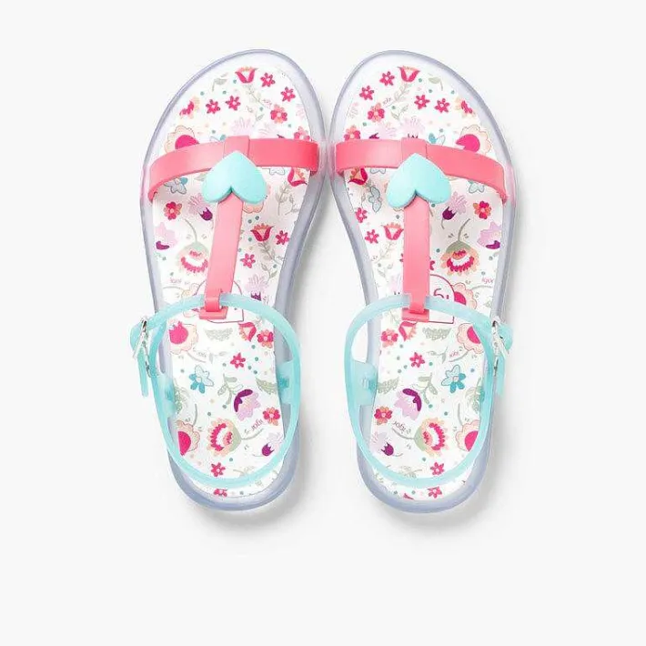 Pisamonas Jelly Sandals And Beachwear>Girls Rubber Sandals Tricia Love Colour Fuchsia And Aquamarine