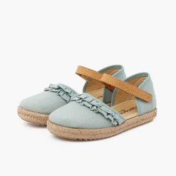 Pisamonas Espadrilles>Girl'S Ruffled Espadrilles With Adherent Leather Strap