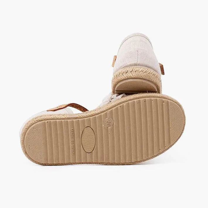 Pisamonas Espadrilles>Girl'S Ruffled Espadrilles With Adherent Leather Strap