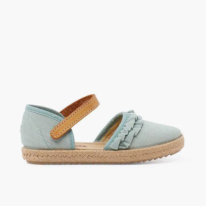 Pisamonas Espadrilles>Girl'S Ruffled Espadrilles With Adherent Leather Strap
