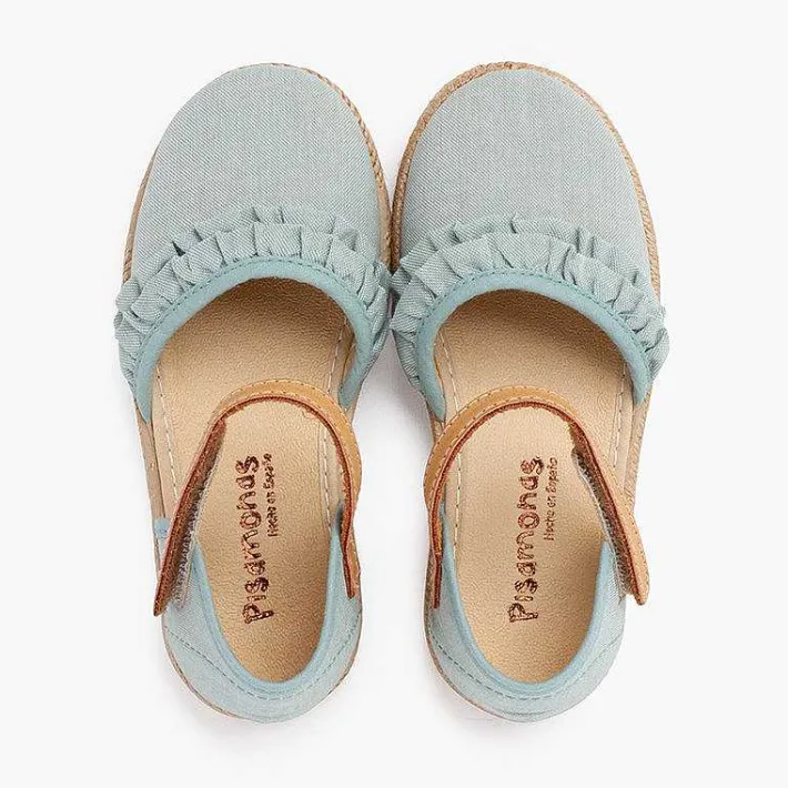 Pisamonas Espadrilles>Girl'S Ruffled Espadrilles With Adherent Leather Strap