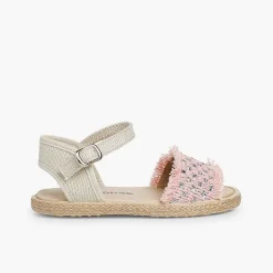Pisamonas Sandals>Girls' Sparkly Fringed Sandals