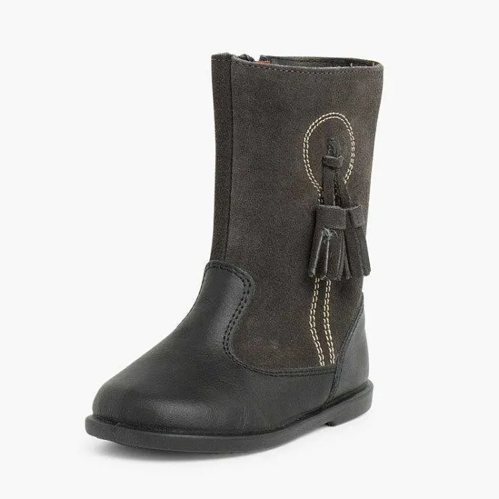 Pisamonas Boots>Girls Suede And Leather Tassel Boots