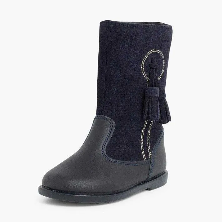 Pisamonas Boots>Girls Suede And Leather Tassel Boots
