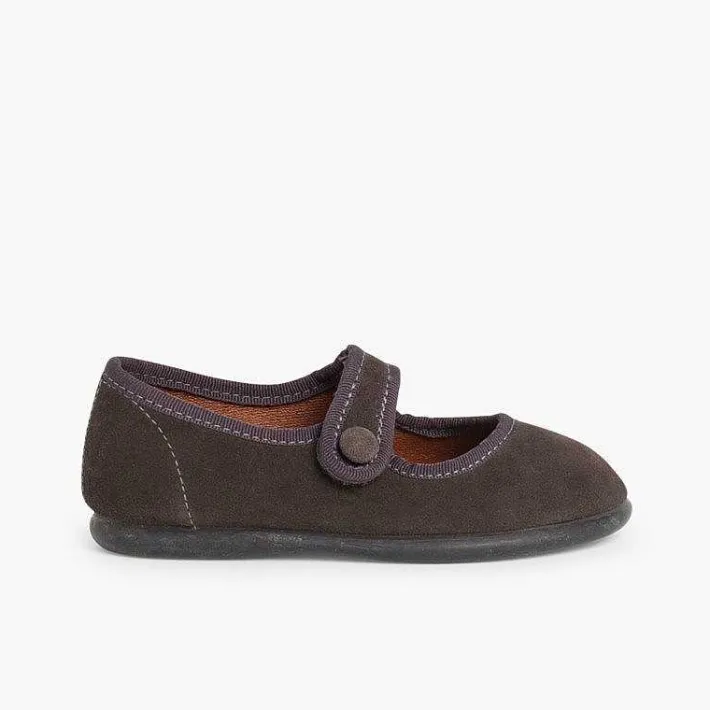 Pisamonas Mary Janes>Girls Suede Loop Fasteners Mary Jane Shoes