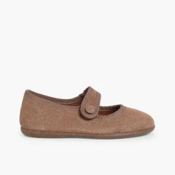 Pisamonas Mary Janes>Girls Suede Loop Fasteners Mary Jane Shoes