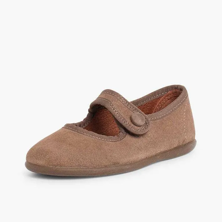 Pisamonas Mary Janes>Girls Suede Loop Fasteners Mary Jane Shoes