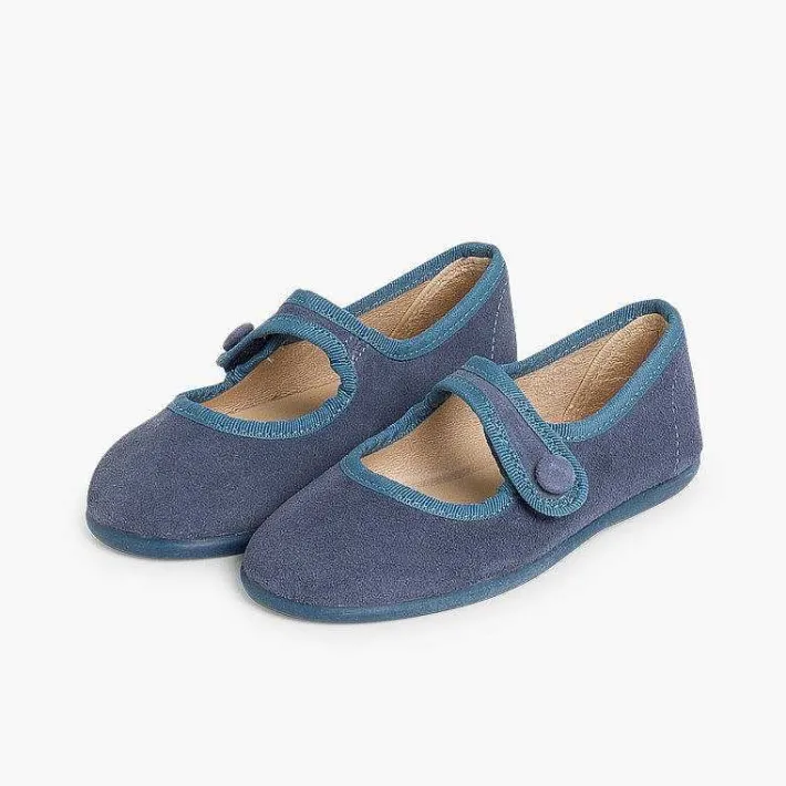 Pisamonas Mary Janes>Girls Suede Loop Fasteners Mary Jane Shoes