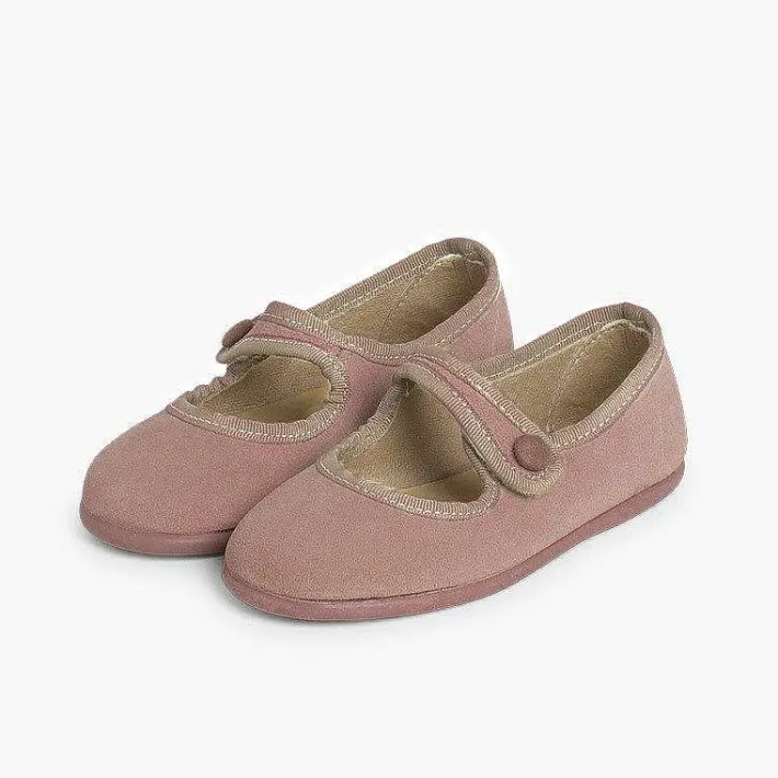 Pisamonas Mary Janes>Girls Suede Loop Fasteners Mary Jane Shoes