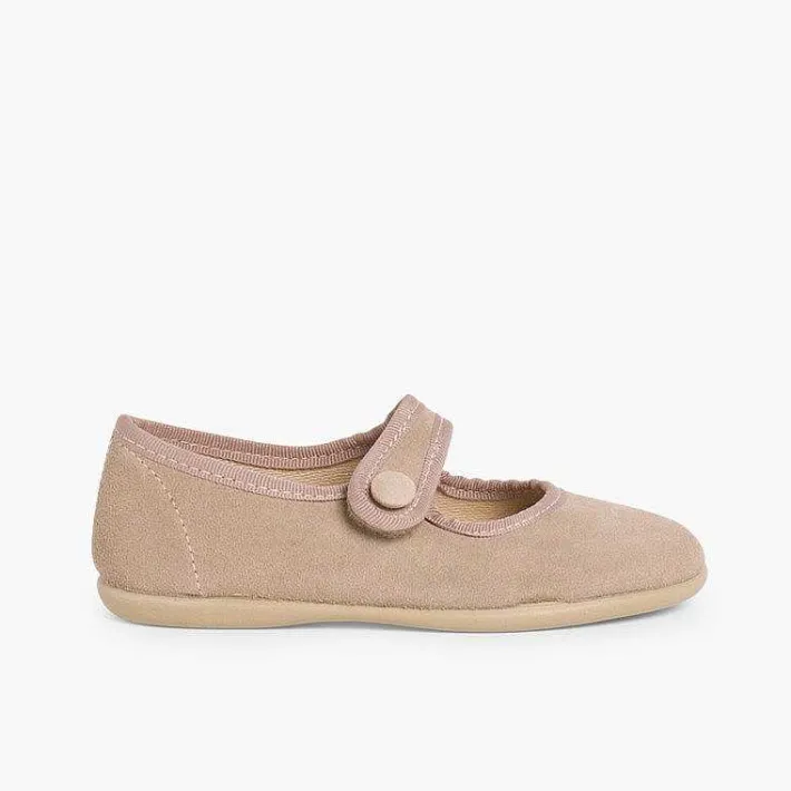 Pisamonas Mary Janes>Girls Suede Loop Fasteners Mary Jane Shoes