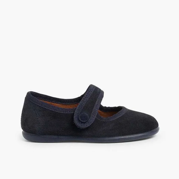 Pisamonas Mary Janes>Girls Suede Loop Fasteners Mary Jane Shoes