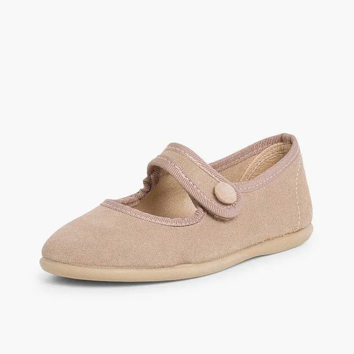 Pisamonas Mary Janes>Girls Suede Loop Fasteners Mary Jane Shoes